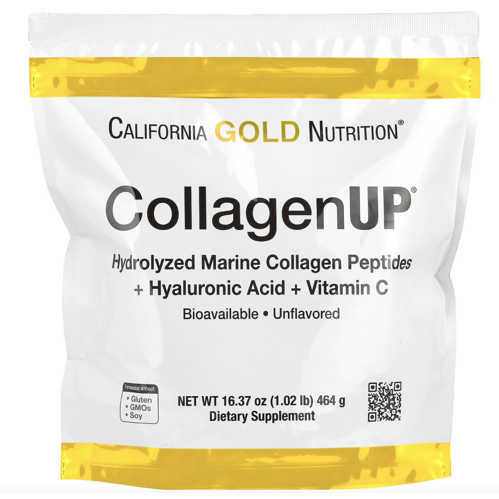 California Gold Nutrition, CollagenUP®, пептиди гідролізованого морського колагену з гіалуроновою кислотою та вітаміном C, без добавок, 464 г