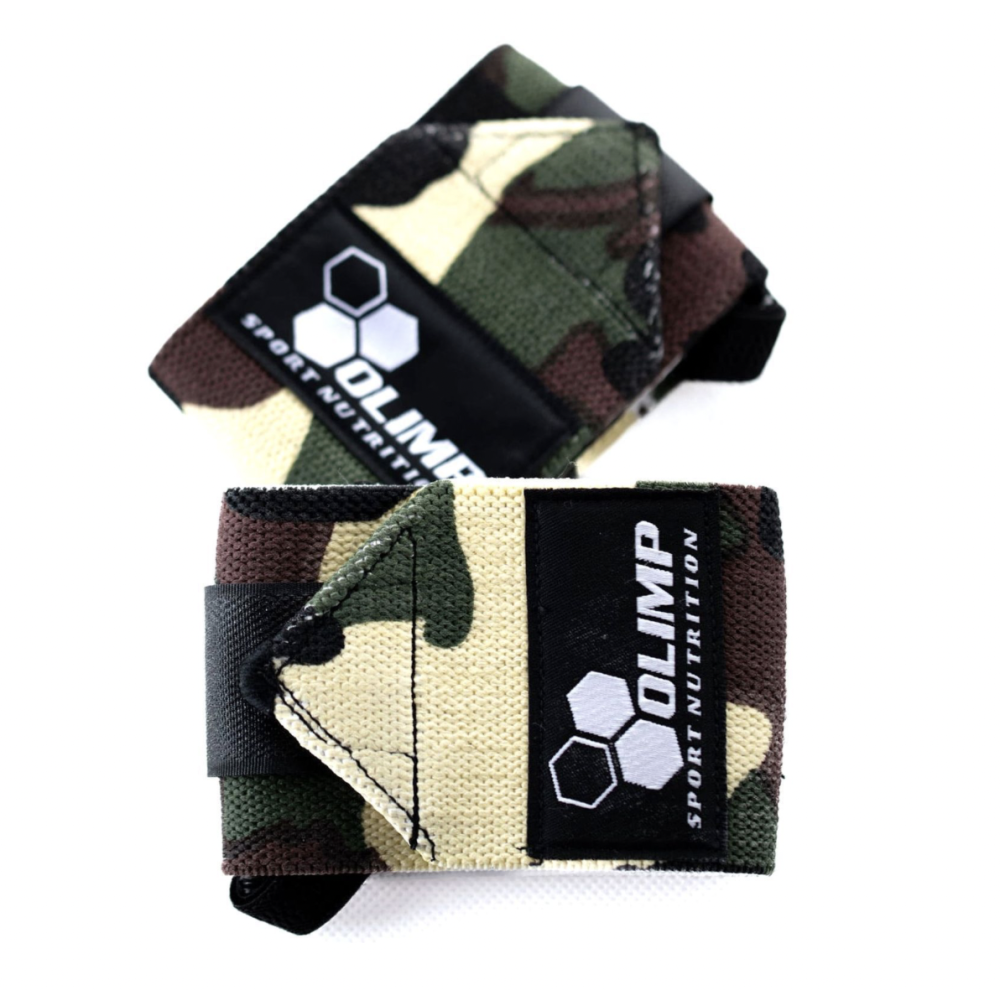 Кистьові бинти для тяги та жиму OLIMP Profi Wrist Wrap Camo
