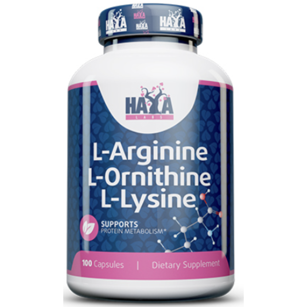 L-Arginine L-Ornitine L-Lysine 100 caps Haya Labs