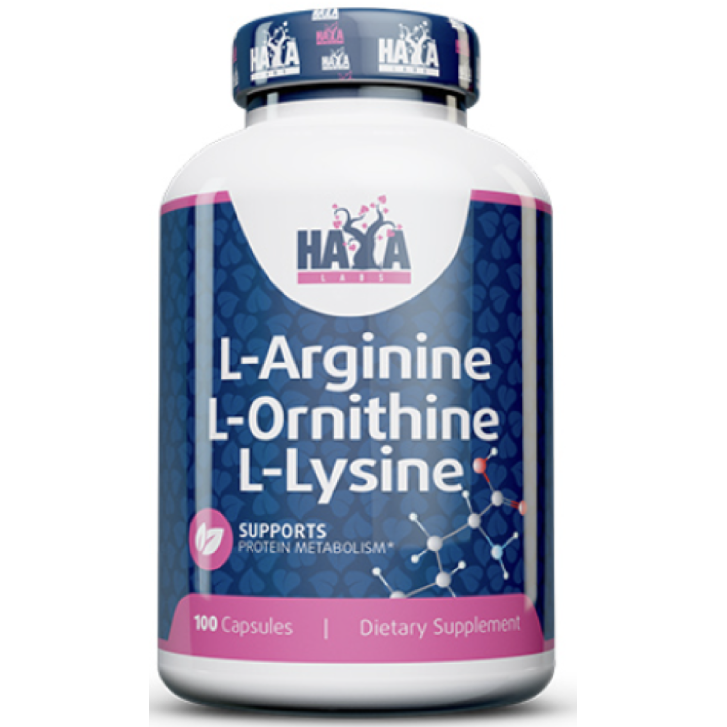 L-Arginine L-Ornitine L-Lysine 100 caps Haya Labs