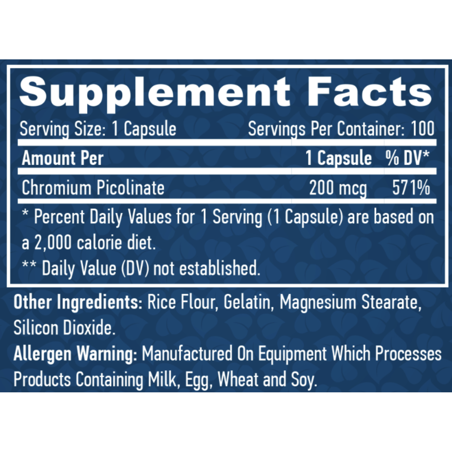 Haya Labs Chromium Picolinate 200 мг - 100 капс