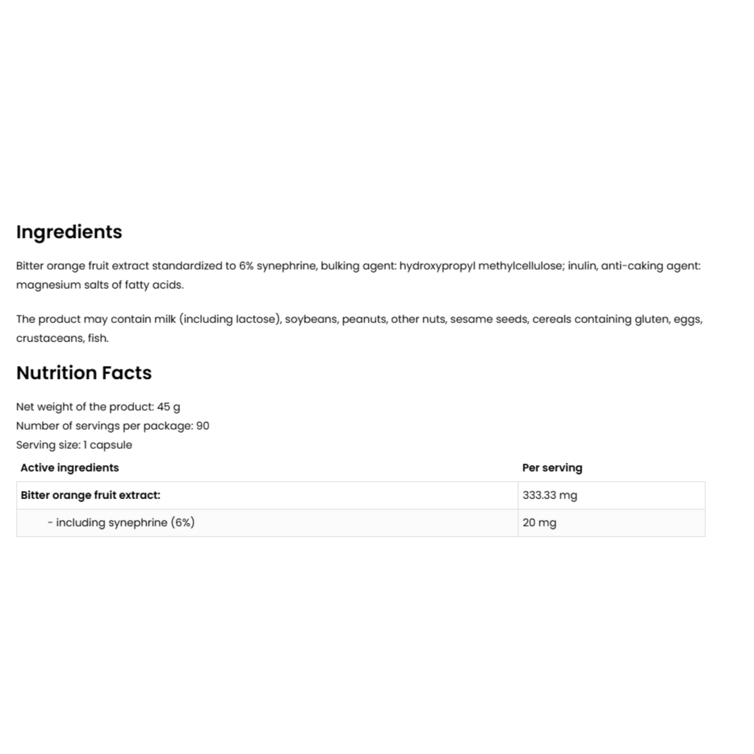Ostrovit Synephrine - 90 капс