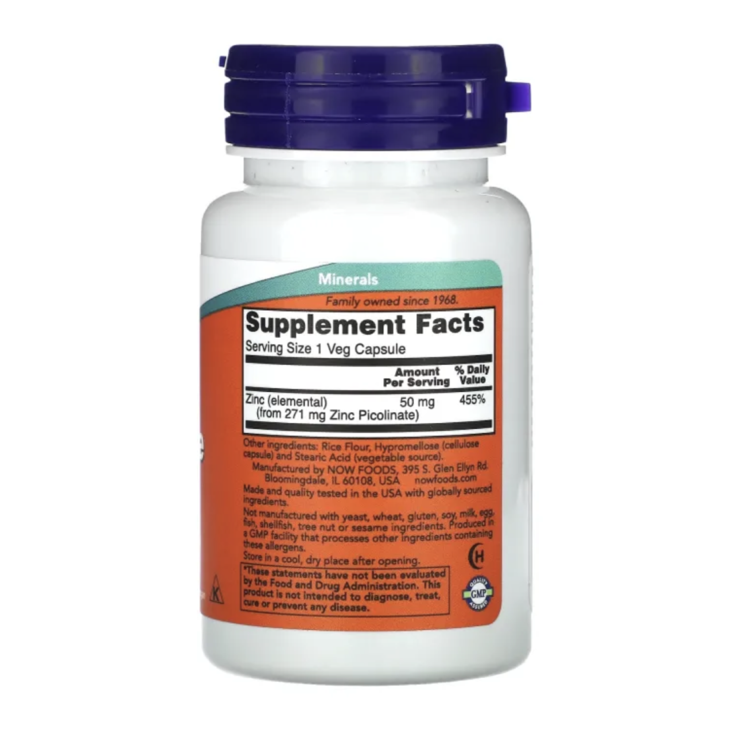 Zinc Picolinate 50 mg 30 caps Now Foods