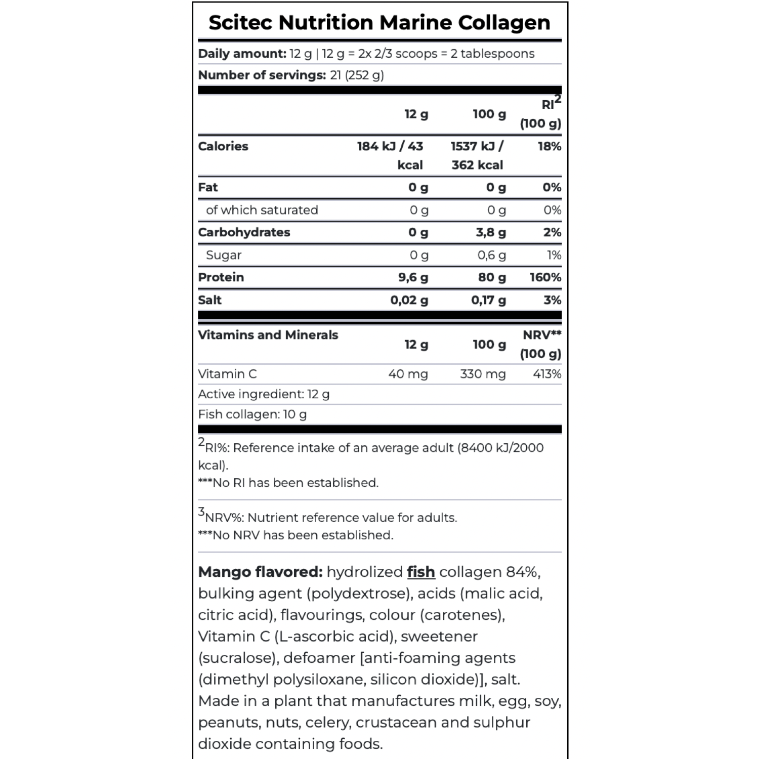 Marine Collagen Scitec Nutrition (252 грамм)
