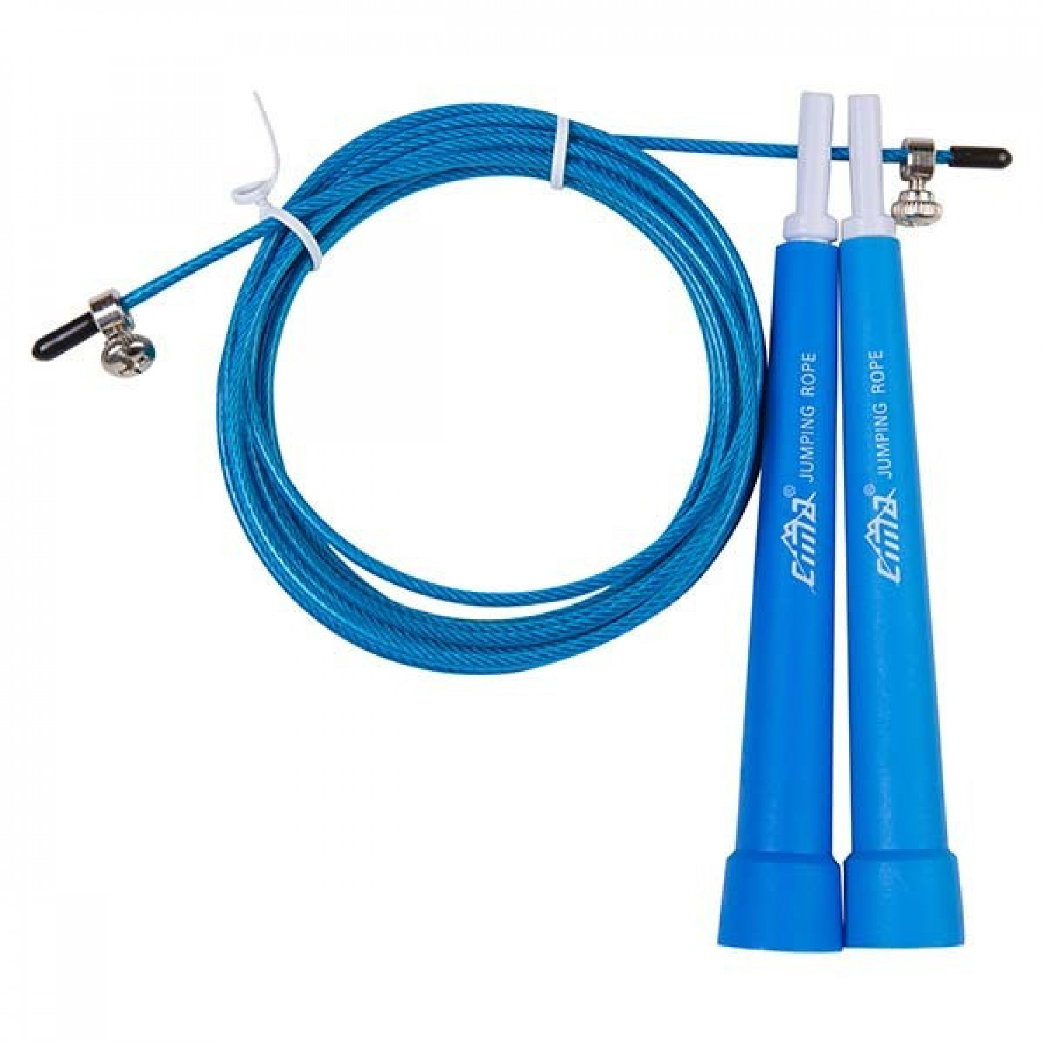 Скакалка для кросфіту синя 3м, ручка PVC Cima
