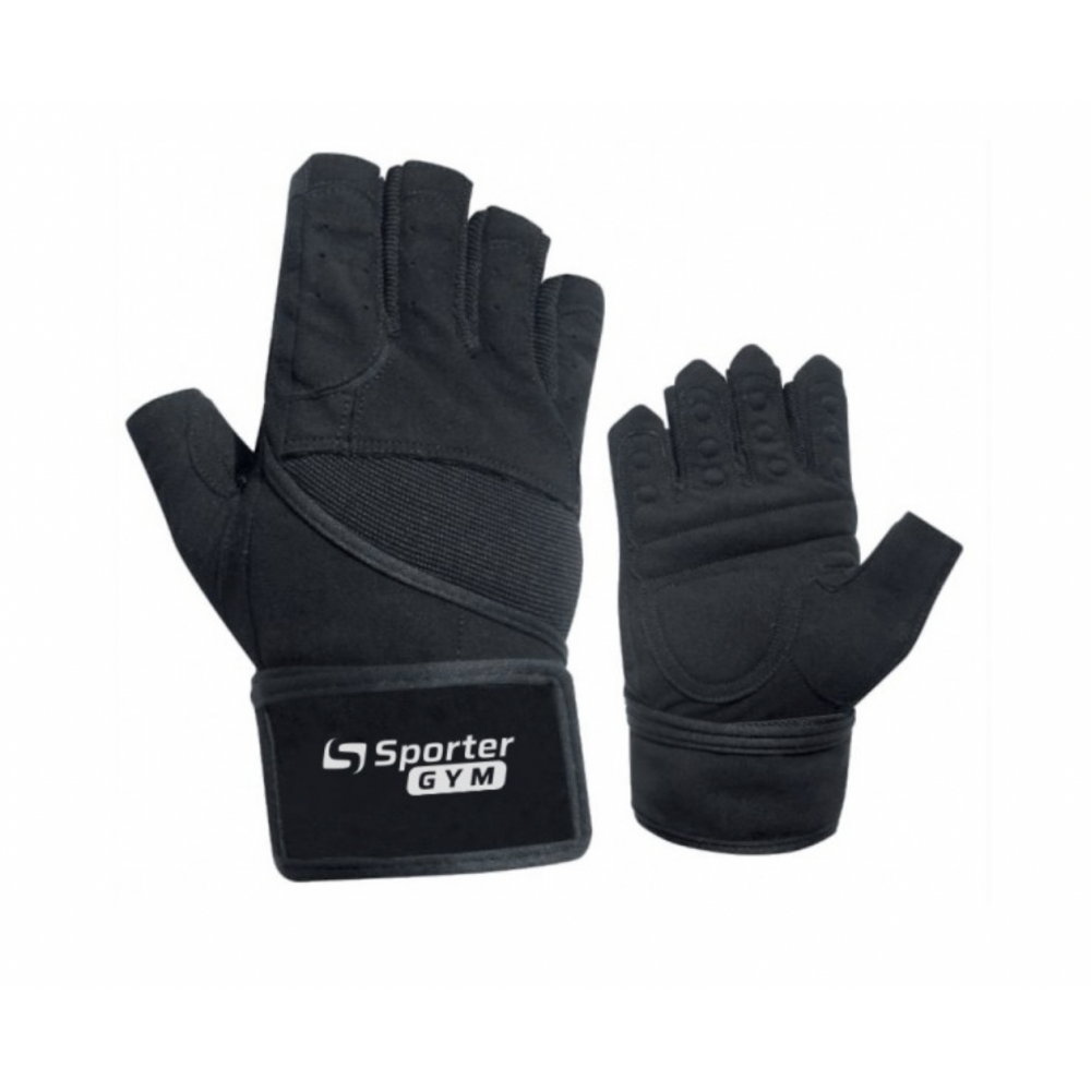 Men Full Black Перчатки Sporter