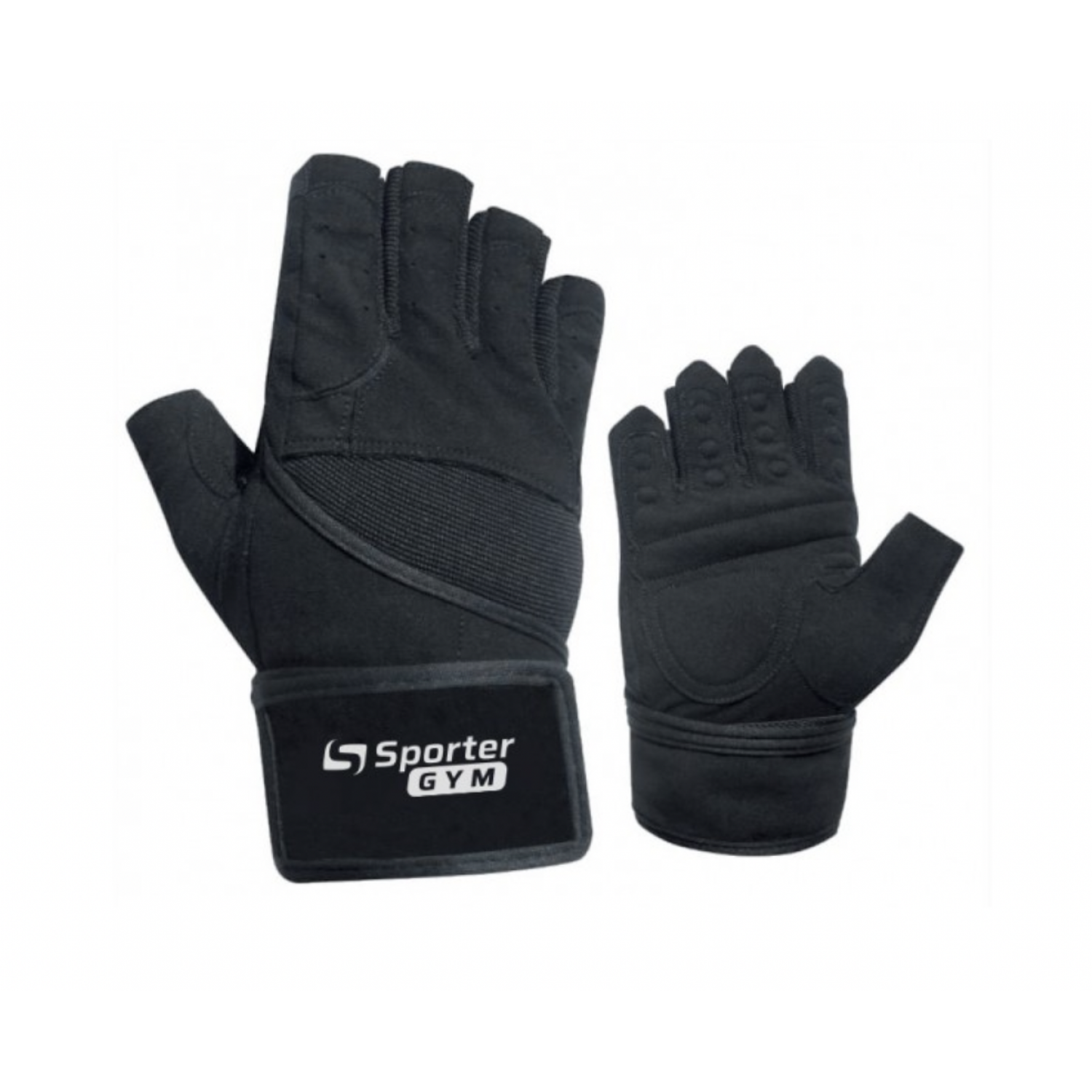 Men Full Black Перчатки Sporter