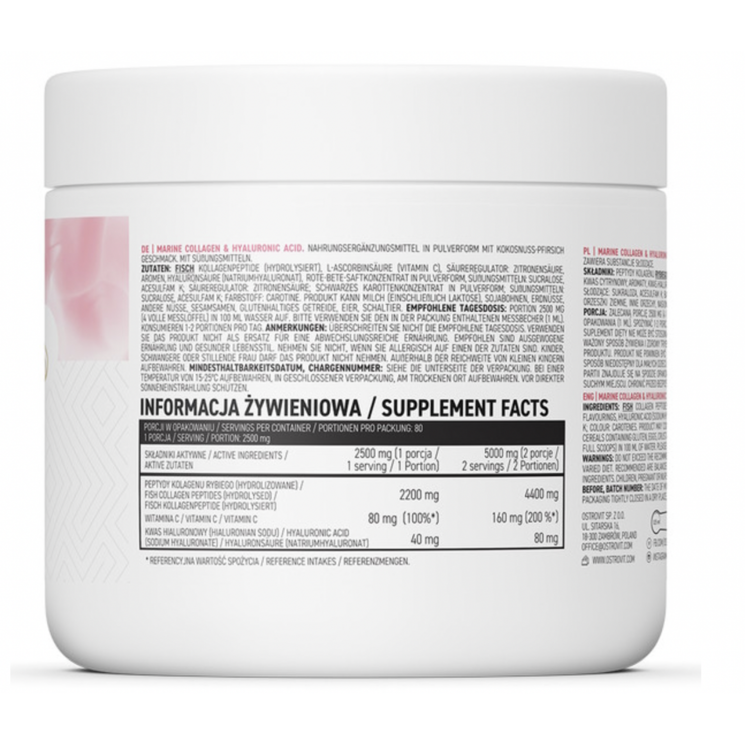 Marine Collagen whith Hyaluronic Acid 200 g OstroVit